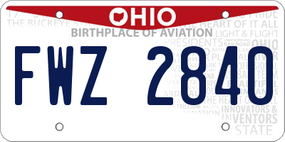 OH license plate FWZ2840