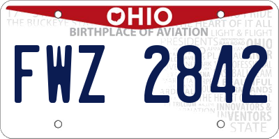 OH license plate FWZ2842