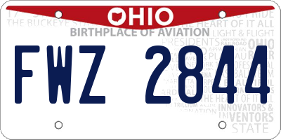 OH license plate FWZ2844