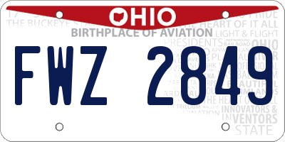 OH license plate FWZ2849