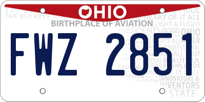 OH license plate FWZ2851