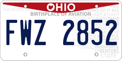 OH license plate FWZ2852