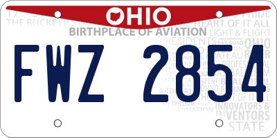 OH license plate FWZ2854