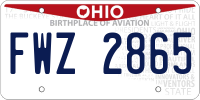 OH license plate FWZ2865