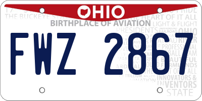 OH license plate FWZ2867