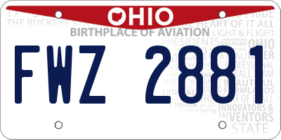 OH license plate FWZ2881