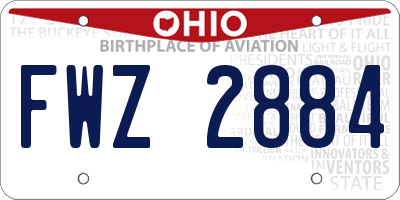 OH license plate FWZ2884
