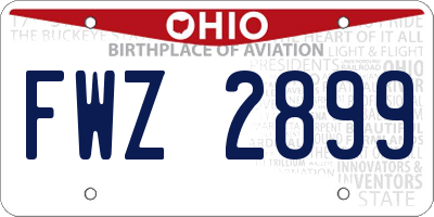 OH license plate FWZ2899