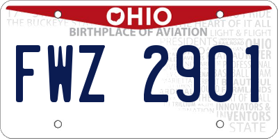 OH license plate FWZ2901