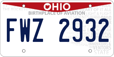 OH license plate FWZ2932
