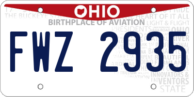 OH license plate FWZ2935