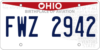OH license plate FWZ2942