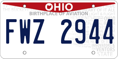 OH license plate FWZ2944