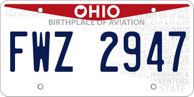 OH license plate FWZ2947