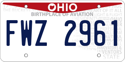 OH license plate FWZ2961
