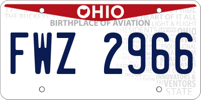 OH license plate FWZ2966
