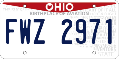 OH license plate FWZ2971