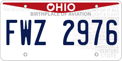 OH license plate FWZ2976