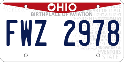 OH license plate FWZ2978