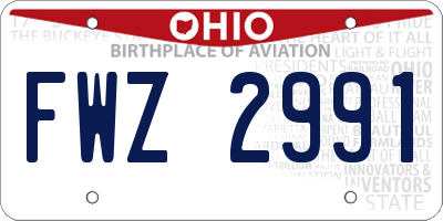 OH license plate FWZ2991