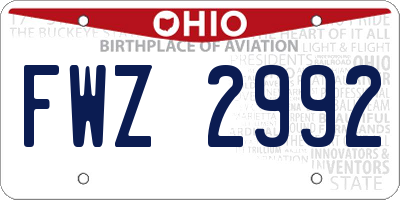 OH license plate FWZ2992