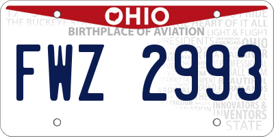 OH license plate FWZ2993
