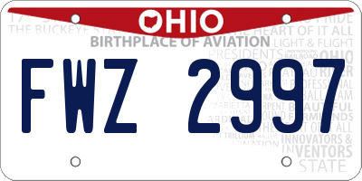 OH license plate FWZ2997