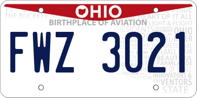 OH license plate FWZ3021