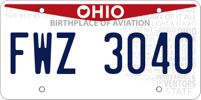 OH license plate FWZ3040
