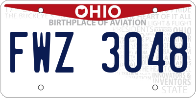 OH license plate FWZ3048