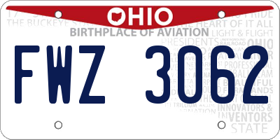 OH license plate FWZ3062