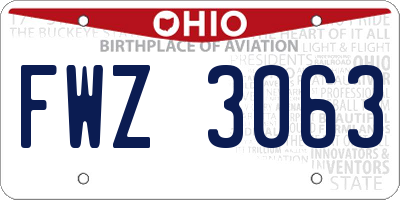 OH license plate FWZ3063