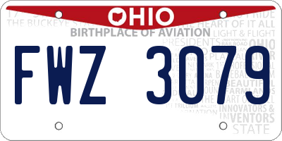 OH license plate FWZ3079