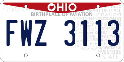 OH license plate FWZ3113