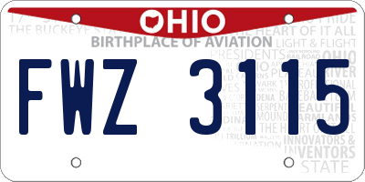 OH license plate FWZ3115
