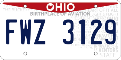 OH license plate FWZ3129