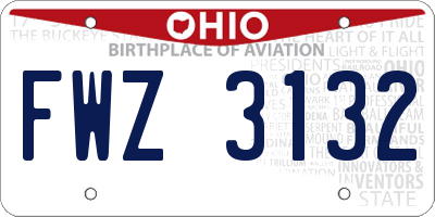 OH license plate FWZ3132