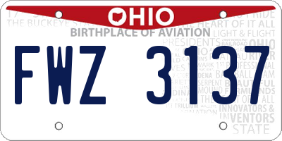 OH license plate FWZ3137