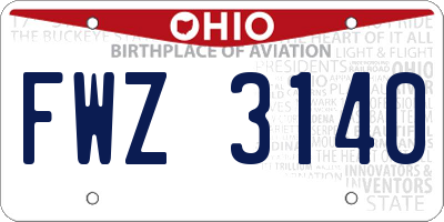 OH license plate FWZ3140