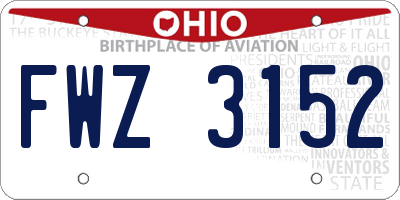 OH license plate FWZ3152