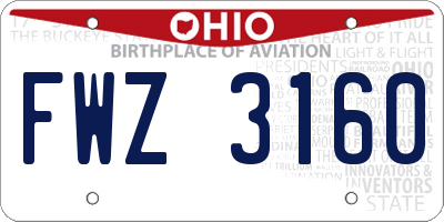 OH license plate FWZ3160