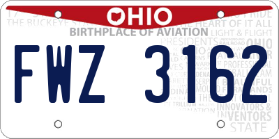 OH license plate FWZ3162