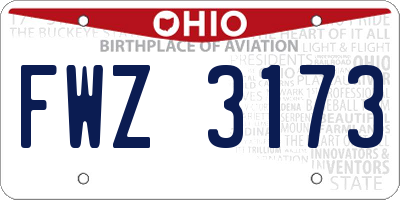 OH license plate FWZ3173