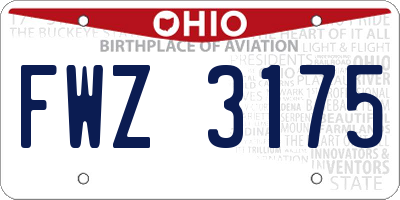 OH license plate FWZ3175