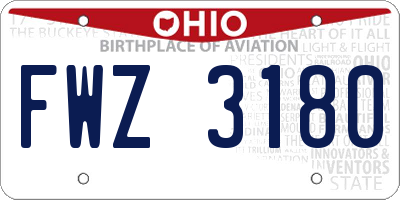 OH license plate FWZ3180