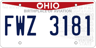 OH license plate FWZ3181