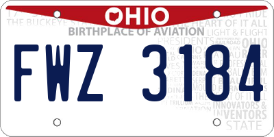OH license plate FWZ3184