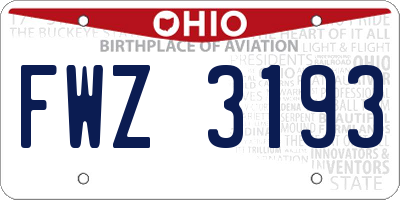OH license plate FWZ3193