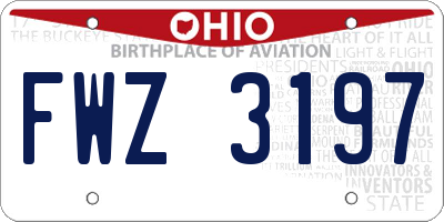 OH license plate FWZ3197