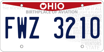 OH license plate FWZ3210